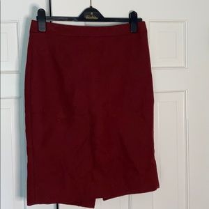 J Crew Oxblood Pencil Skirt